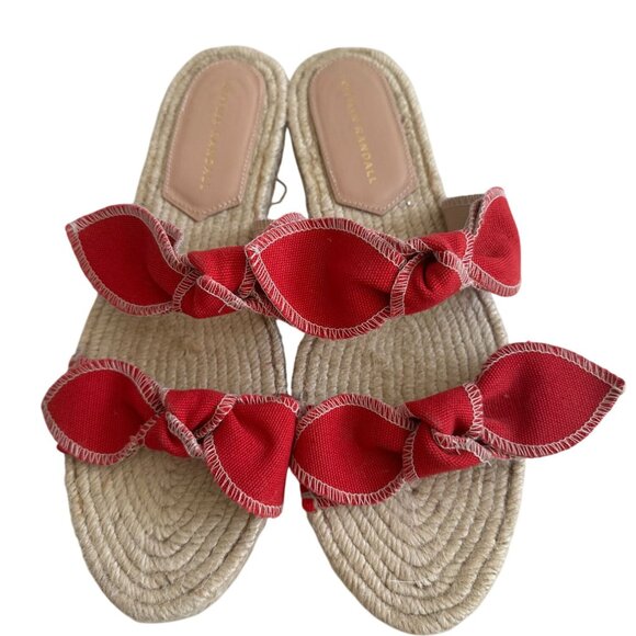 LOEFFLER RANDALL Red Bow Espadrille Sandals Size 41/11 - Picture 9 of 10